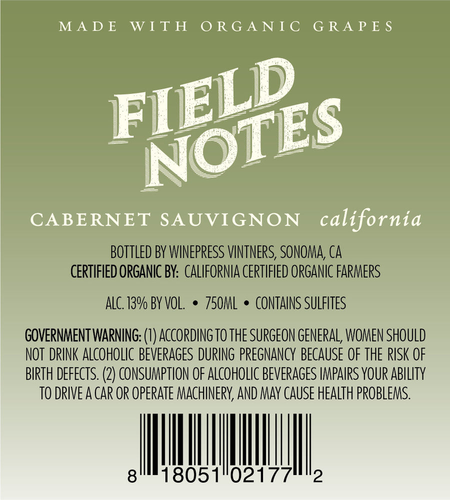 Field Notes Organic Cabernet Sauvignon