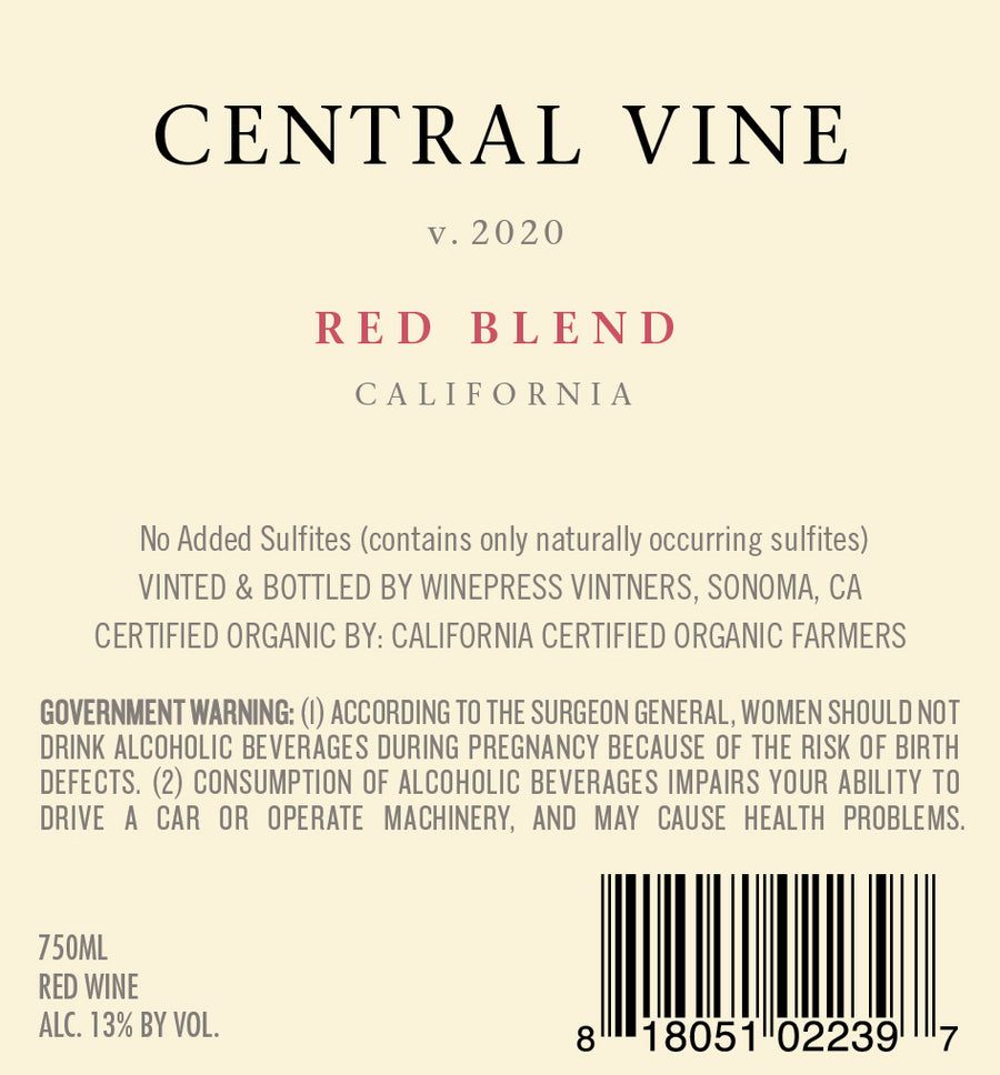 Central Vine Organic Red Blend